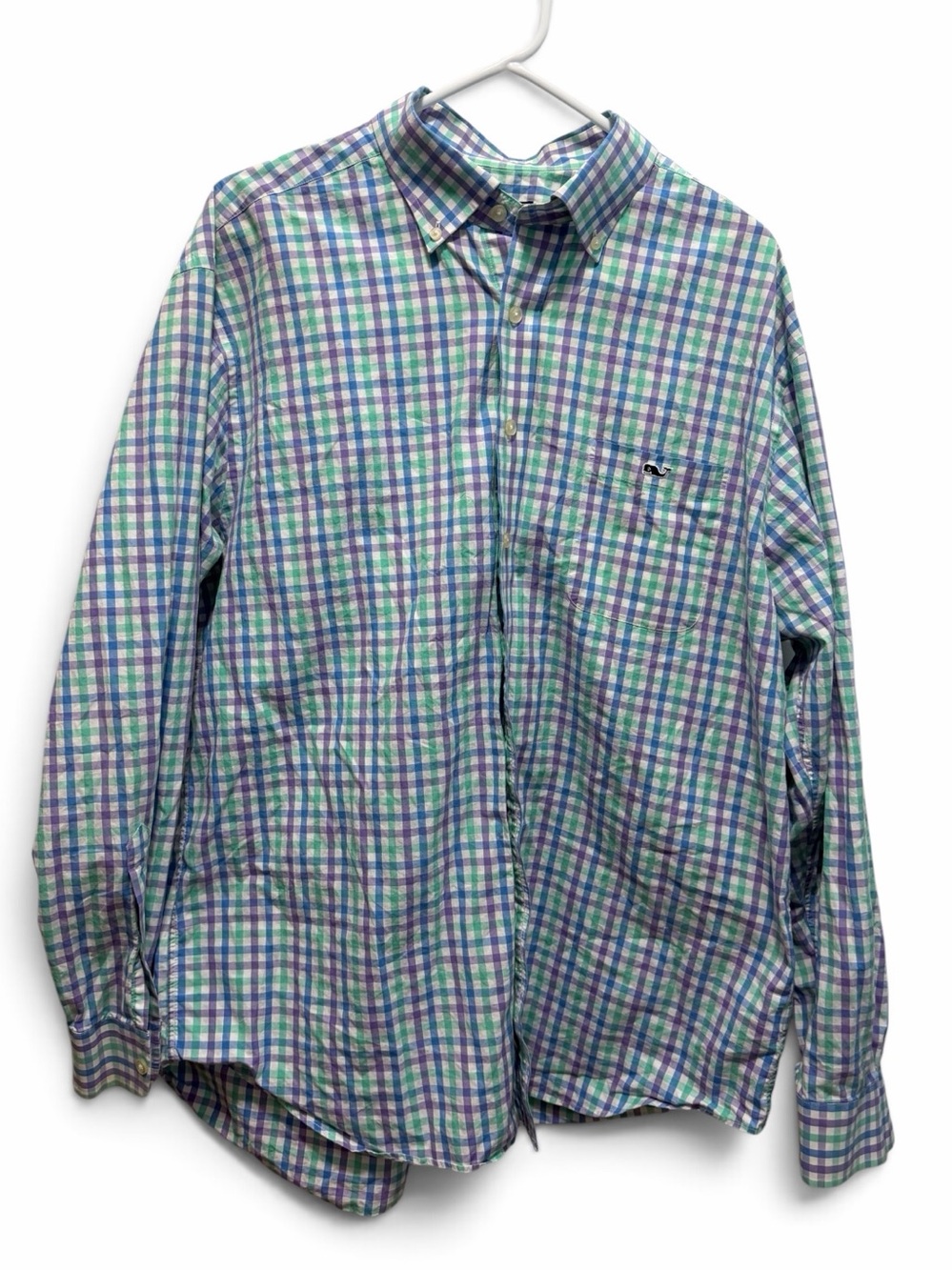 Vineyard Vines Men's Button-Down Plaid Shirt Preppy Coastal Old Money Sz XL